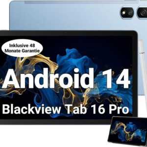 blackview Hochleistungs Tablet (11", 256 GB, Android 14, 2,4G+5G, 7700 mah, FHD Display,Dual-Kamera,Perfekt für PC-Modus mit Schutzhülle)