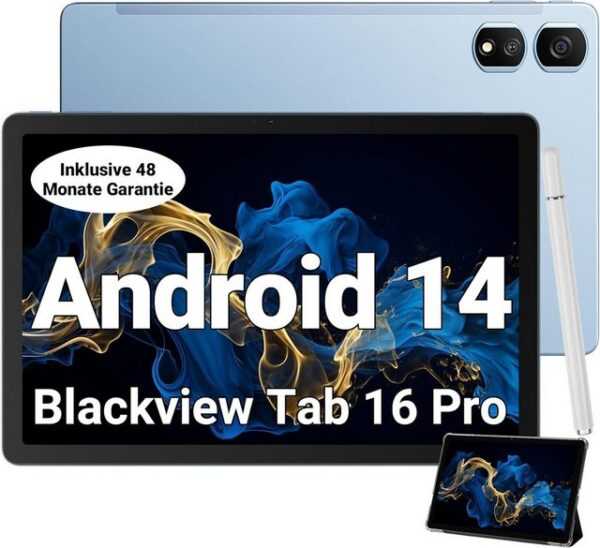 blackview Hochleistungs Tablet (11", 256 GB, Android 14, 2,4G+5G, 7700 mah, FHD Display,Dual-Kamera,Perfekt für PC-Modus mit Schutzhülle)