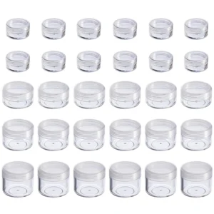 10Pcs 2g 3g 5g 10g 15g 20g 30g Plastic Cosmetics Makeup Box Nail Art Storage Pot Container Clear