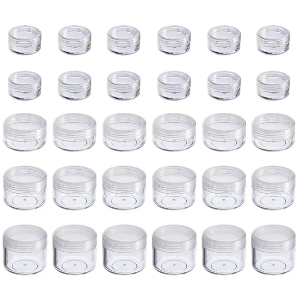 10Pcs 2g 3g 5g 10g 15g 20g 30g Plastic Cosmetics Makeup Box Nail Art Storage Pot Container Clear