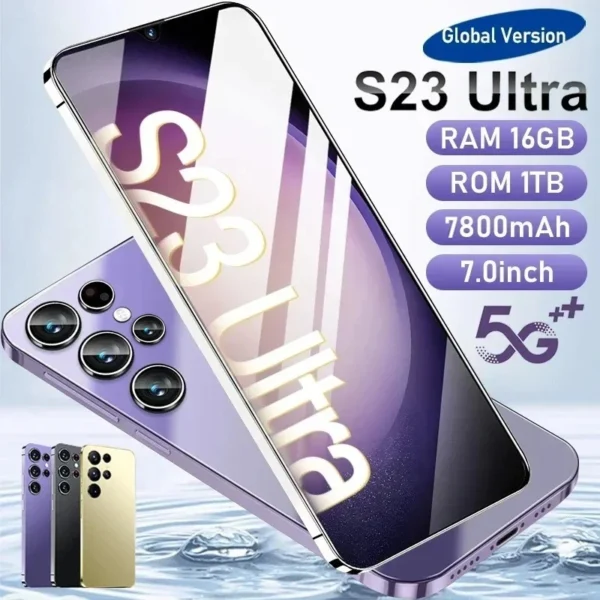 2024 New S23 Ultra Smartphone Global Version 16G+1TB 7800mAh 108MP 4G/5G Network Cellphone Face