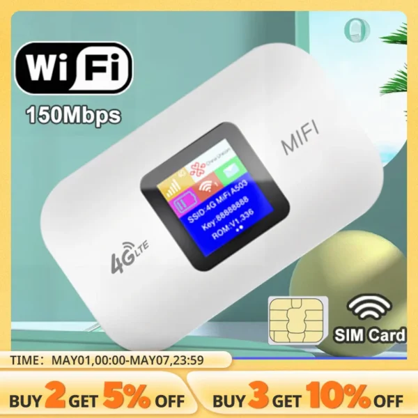 4G Lte Router Wireless Wifi Portable Modem Mini Outdoor Hotspot Pocket Mifi 150mbps Sim Card Slot