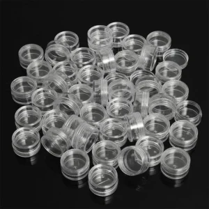 50pcs 5g Sample Clear Cream Jar Mini Cosmetic Bottles Containers Transparent Pot For Nail Arts Small