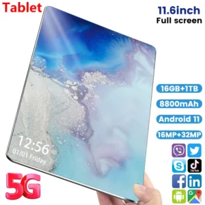 5G 2024 New Global Version 11.6 inch Tablet Android 16GB Ram 1TB Rom Android 11.0 Dual SIM 10 Core