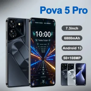 5G/4G Mobile Phone Pova 5 Pro Smartphone 7.3 HD Screen 16G+1T 6800Mah 50MP+108MP Dual Sim Face