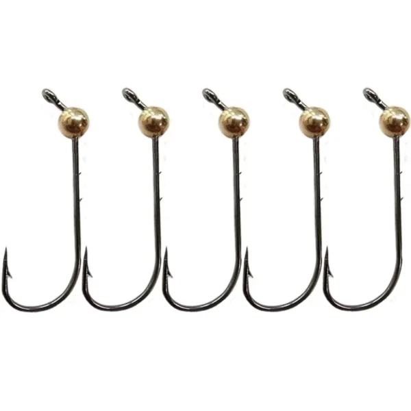 5pcs/lot Micro Jig Head Fishing Hooks 0.5g-4g Copper Head Mini Crank Jig Fishhook Soft Worm Lure