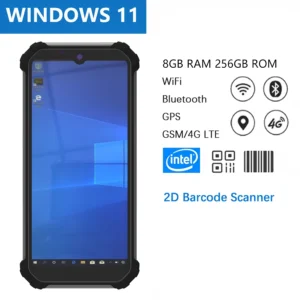 6.5 Inch Windows 11 Handheld PDA Terminal 4G Lte Wifi Bluetooth 8G RAM 256GB Barcode Scanner Intel