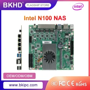 BKHD Intel Alder Lake N100 DDR5 NAS Motherboard ITX Home Processor 4*Intel I226 2.5G LAN M.2 Slot