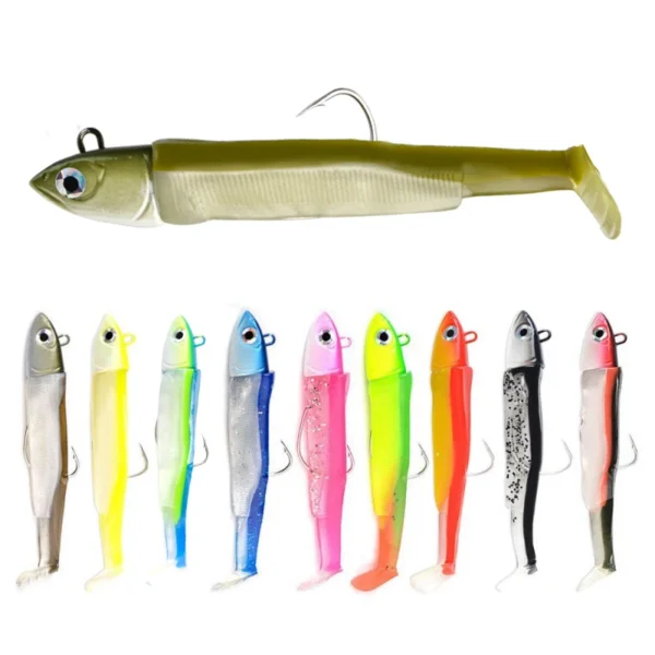 Black minnow jig head fishing lure soft pike lure 5g/12g/ 25g bass fishing shad soft bait boat code