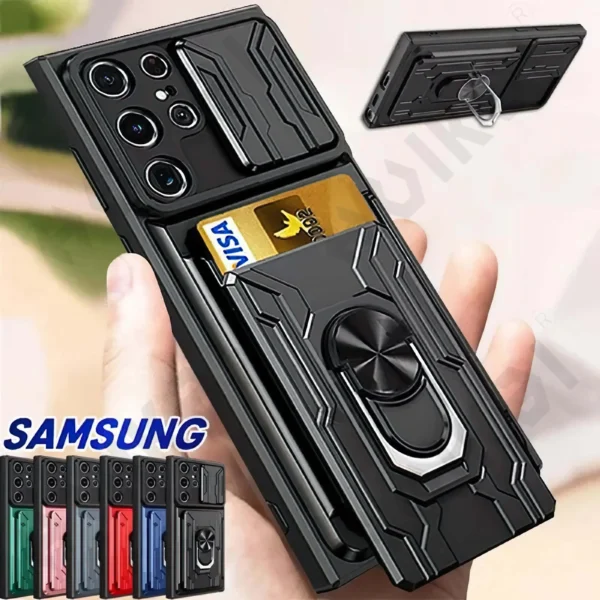 Case For Samsung Galaxy S24 S23 S22 S21 Ultra Plus S20 FE A34 A54 A24 A53 A14 4G 5G Slide Camera