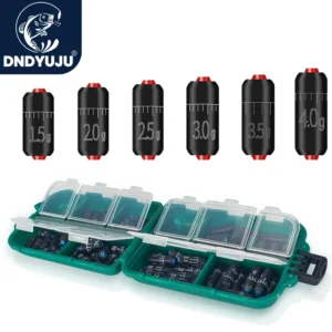 DNDYUJU 25-130pcs/box Lead Sinker Fishing Ruler Lead Set Quick Replace 1.5g-5.0g Weight Sinkers