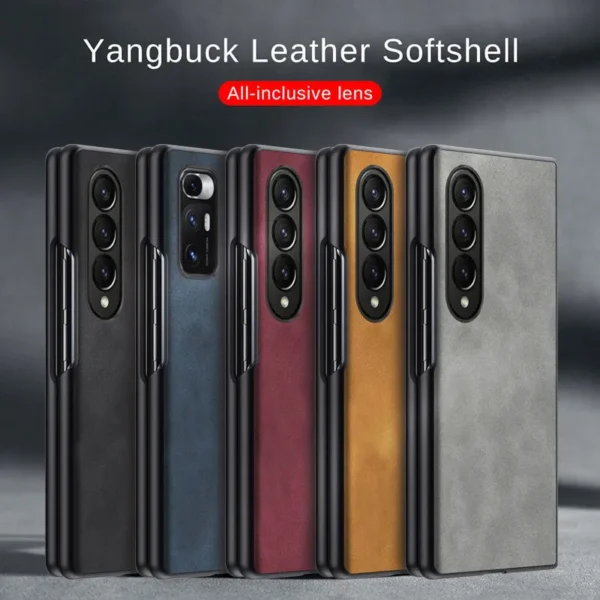 Fashion Solid Color Business Soft Leather Case for Samsung Galaxy Z Fold 3 4 5 5G Fold4 Fold3 Fold5