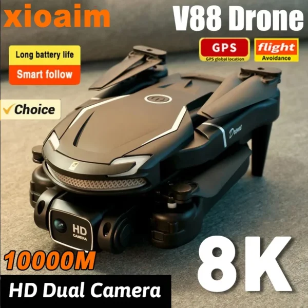 For Xiaomi Mini V88 Drone 8K 5G GPS Professional HD Aerial Photography Remote Control Aircraft HD