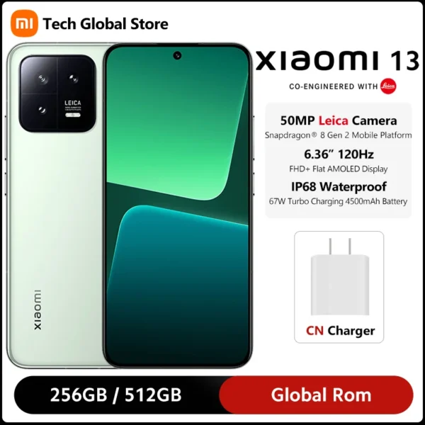 Global Rom Xiaomi Mi 13 5G Smartphone Snapdragon 8 Gen 2 Octa Core 6.36" 120Hz AMOLED Display 50MP