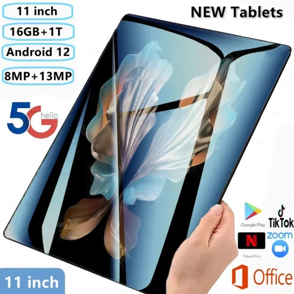 Global Version NEW Original 11 Inch Tablets Android 12 16GB RAM 1T ROM Dual 5G LTE Phone Call