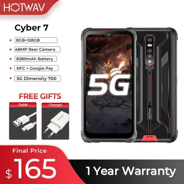 Hotwav Cyber 7 5g robustes Telefon globale Version 6 3 Zoll fhd 8GB 128GB 8280mAh Akku Smartphone