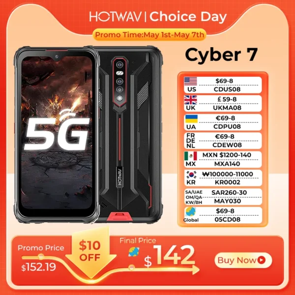 Hotwav cyber 7 5g smartphone globale version 6.3 "fhd fcc 8gb 128gb 8280mah 20mp nachtsicht android