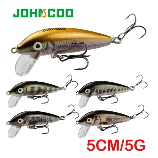 JOHNCOO 5cm 5g Sinking Minnow Wobblers Fishing Lures Trout Lure and Hard Bait Jerkbait for Perch