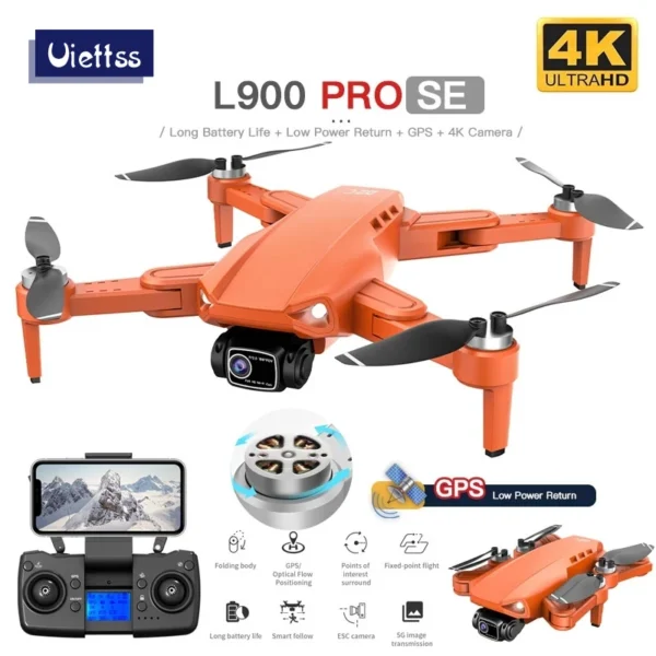 L900 Pro SE GPS Drone Profesional 4K HD 5G WIFI FPV Camera Quadcopter With Brushless Motor RC Mini