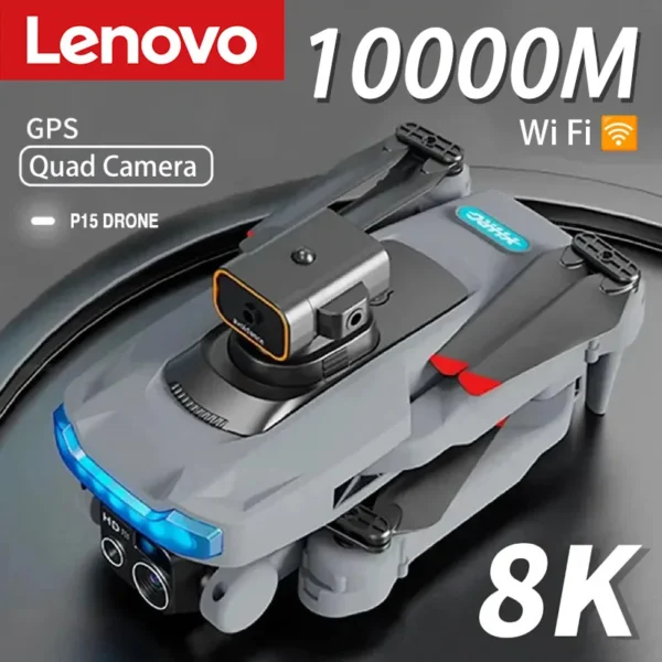 Lenovo 10000M P15 Drone Professional 8K GPS Dual Camera 5G Obstacle Avoidance Optical Flow