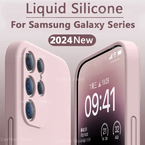 Liquid Silicone For Samsung Galaxy S24 S23 S22 S21 S20 Ultra Plus FE A73 A54 A53 A52 4G 5G Fashion