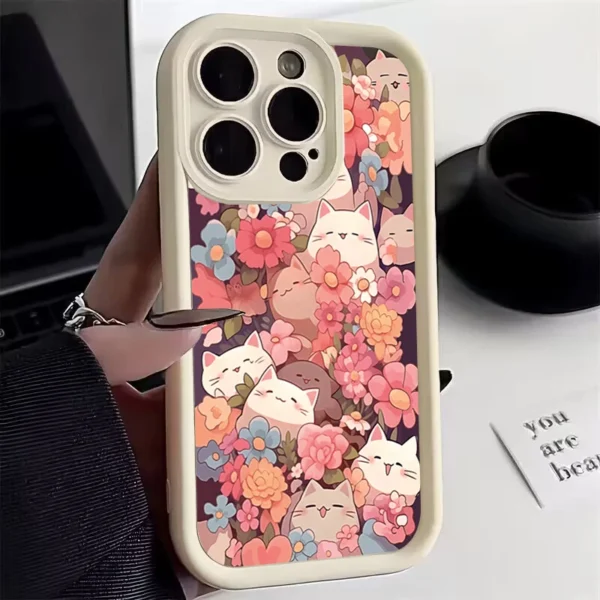 Lovely Cats Rabbit Flower Soft Case For Samsung A55 A35 A15 A14 A13 A52 A34 A54 5g 4g Galaxy S24 S23