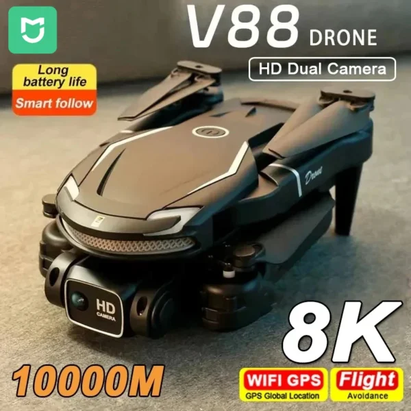 MIJIA-V88 Profissional HD Fotografia Aérea Drone 8K 5G GPS Aviões de Controle Remoto HD Câmera