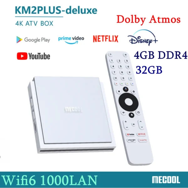 Mecool KM2 Plus Deluxe Android 11 TV Box Amlogic S905X4 Google Certified Netflix 4K ATV BOX 5G WiFi