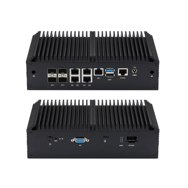 Mini PC Atom C3338R/ C3558R/ C3758R/ C3758 Onboard 4x 10G SFP+/ 5x Intel 2.5G LAN/ Mini SAS/