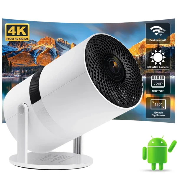 Mini Projector HY310W 5G WIFI BT5.1 Android 4K Movie From HD HY310 Portable Projctor Home Cinema