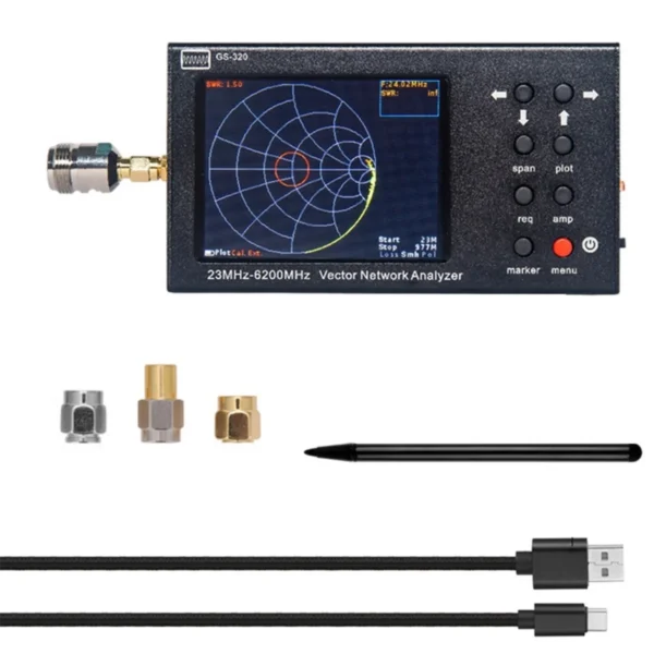 Neue GS-320 6GHz Nanovna Vektor Netzwerk analysator Vna Antennen analysator 23MHz-6200MHz 3 2 Zoll