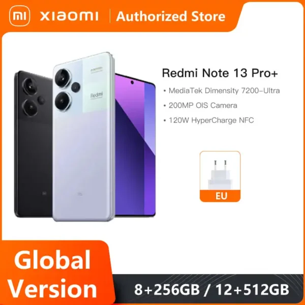 New Xiaomi Redmi Note 13 Pro Plus 5G Smartphone 120W HyperCharge MediaTek Dimensity 7200-Ultra 200MP