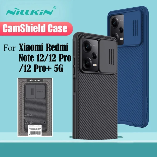 Nillkin para xiaomi redmi note 12 pro 5g caso camshield pro slide câmera capa traseira para redmi