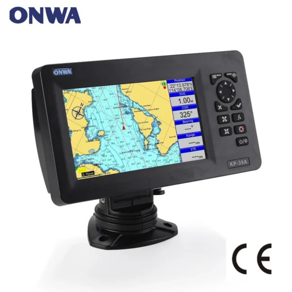 Onwa KP-39A 7-Zoll-Farb-LCD-GPS-Diagrammplotter mit GPS-Antenne und integriertem Transponder der