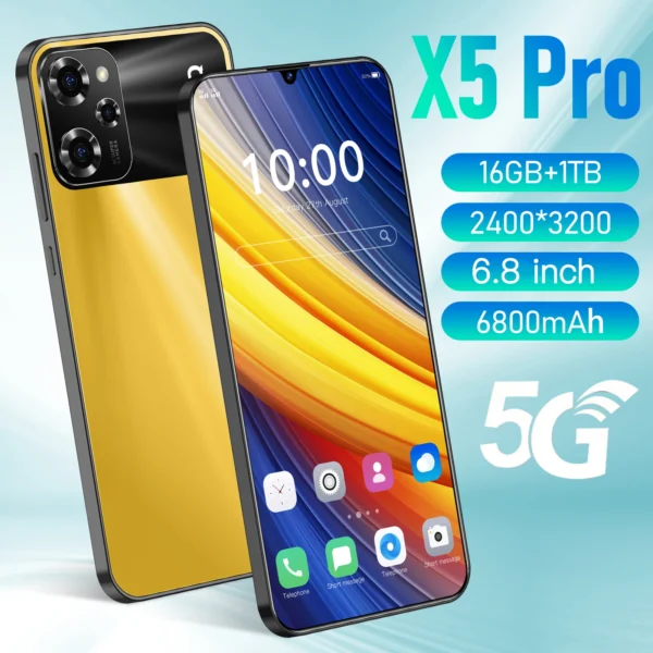 Original Mobile Phones X5 Pro 7.0 HD Screen SmartPhone 16G+1T 5G Dual Sim Celulares Android Unlocked