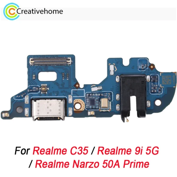 Placa do porto de carregamento do Usb para realme c35/realme 9i 5g/narzo 50a prime peça de