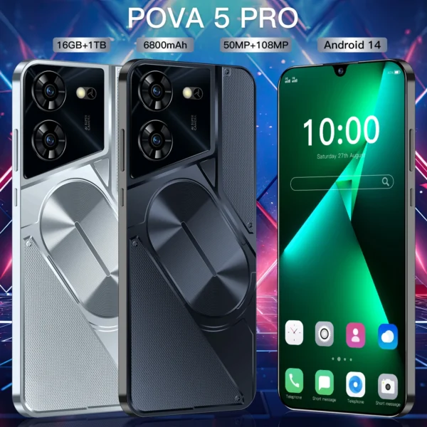 Pova 5 Pro Global Version Smartphone Dimensity 9300 16G+1TB 6800mAh 50+108MP 4G/5G Network Cellphone