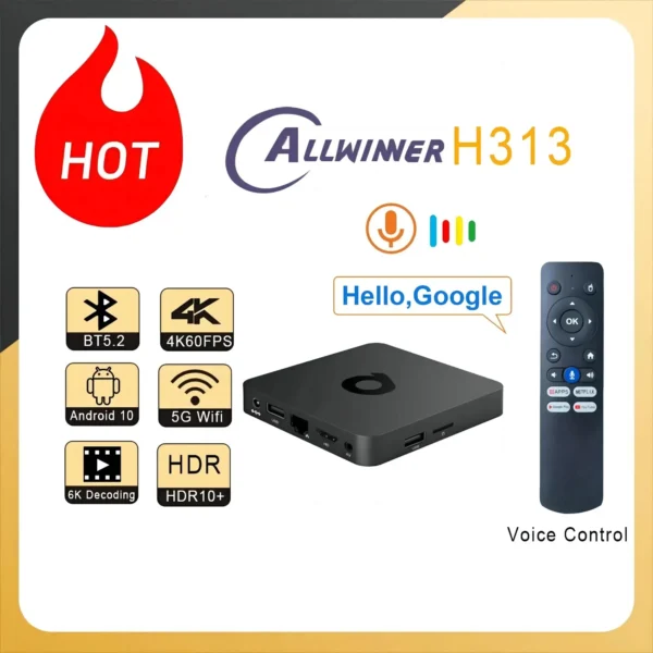 Q1 Smart ATV Box Android 10 Allwinner H313 2GB 16GB Dual 2G 5G Wifi BT5.2 4K Media Player Android