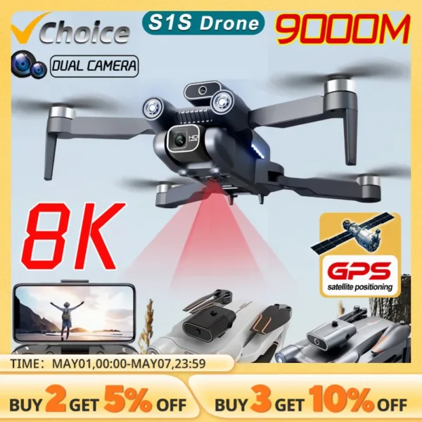 S1S Brushless Drone 4k Professional 8K HD Camera 5G Wifi FPV Obstacle Avoidance Aerial Photography