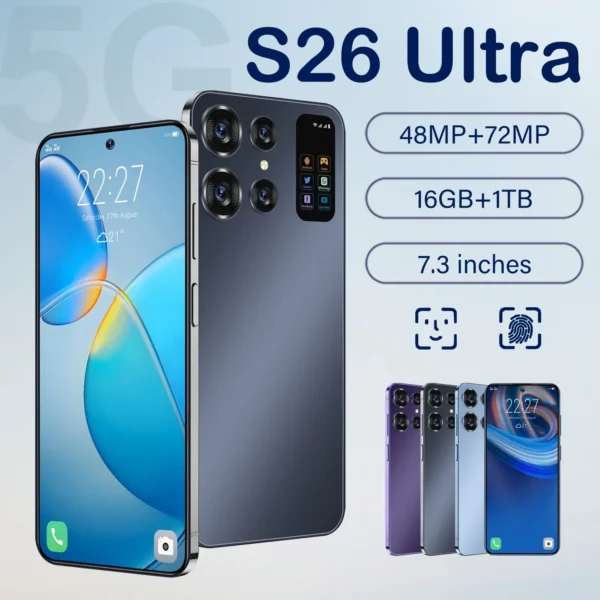 S26 Ultra-teléfono inteligente 5G dispositivo de 7 0 pulgadas 16 GB + 1T Dual SIM Android 13