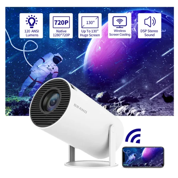 Salange HY300 Smart Projector Android 11.0 MINI Portable 5G WIFI Home Cinema 720P for SAMSUNG Apple