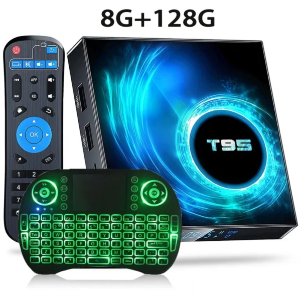 T95 tv box 128 android 10 iptv 8gb 5 0 gb all winner h616 quad core unterstützung 6k 3d h.265 4g 5g