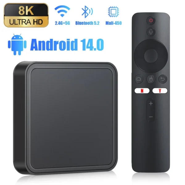 TV98 PRO ATV Smart TV Box Android 14 Allwinner H313 Quad Core 2.4G /5G Dual Wifi BT 5.2 8K HD Media