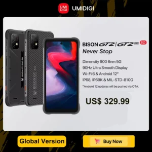 UMIDIGI-BISON GT2 PRO Smartphone robusto 5G IP68 IP69K Android 12 NFC bateria de 6150mAh 6 5