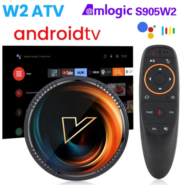 W2 ATV TV Box Android 11 Amlogic S905W2 Support 4K AV1 2.4&5G Wifi BT with Google Voice Remote 2G16G