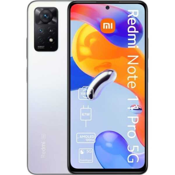 Xiaomi Redmi Note 11 Pro 5G 128 GB / 8 GB - Smartphone - polar white Smartphone (6,7 Zoll, 128 GB Speicherplatz)