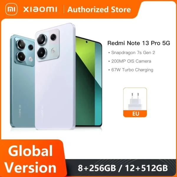 Xiaomi Redmi Note 13 Pro 5G Smartphone Snapdragon® 7s Gen 2 200MP OIS Camera 67W Turbo Charging 1.5K