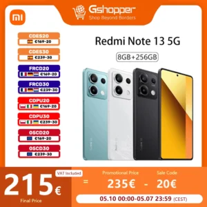 Xiaomi-Smartphone Redmi Note 13 5G 8GB 256GB Dimensão 6080 120Hz 6.67 " AMOLED DotDisplay